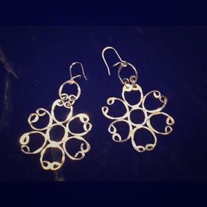 NWOT Steel Filigree Earrings 2 1/4” diameter